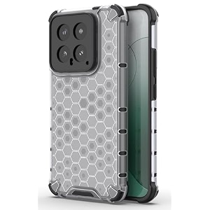 back case cover for  xiaomi 14 5g  honeycomb pattern polycarbonate hard bumper case for  xiaomi 14 5g  - transparent
