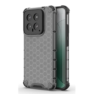 back case cover for  xiaomi 14 5g  honeycomb pattern polycarbonate hard bumper case for  xiaomi 14 5g  - black