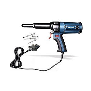 timeproof pistol heavy duty fast hitting electric rivet gun tac-500 industrial grade electric powered 400w capacity 30mm-50mm blind rivets bis 3 pin plug