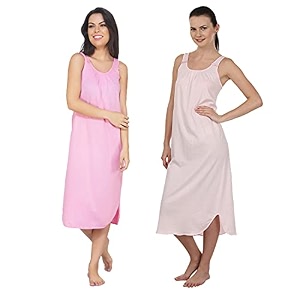 blazon women39s cotton hosiery solid maxi nighty slip pack of 2 available sizes s m l xl 2xl 3xl 4xl 5xl