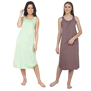blazon women39s cotton hosiery solid maxi nighty slip pack of 2 available sizes s m l xl 2xl 3xl 4xl 5xl