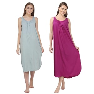 blazon women39s cotton hosiery solid maxi nighty slip pack of 2 available sizes s m l xl 2xl 3xl 4xl 5xl