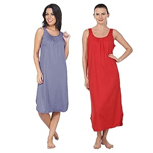 blazon women39s cotton hosiery solid maxi nighty slip pack of 2 available sizes s m l xl 2xl 3xl 4xl 5xl