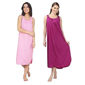 blazon women39s cotton hosiery solid maxi nighty slip pack of 2 available sizes s m l xl 2xl 3xl 4xl 5xl