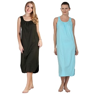 blazon women39s cotton hosiery solid maxi nighty slip pack of 2 available sizes s m l xl 2xl 3xl 4xl 5xl
