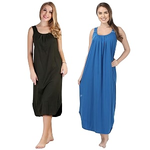 blazon women39s cotton hosiery solid maxi nighty slip pack of 2 available sizes s m l xl 2xl 3xl 4xl 5xl