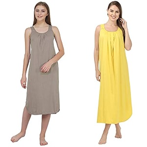 blazon women39s cotton hosiery solid maxi nighty slip pack of 2 available sizes s m l xl 2xl 3xl 4xl 5xl