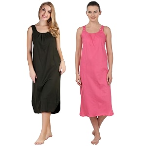 blazon women39s cotton hosiery solid maxi nighty slip pack of 2 available sizes s m l xl 2xl 3xl 4xl 5xl