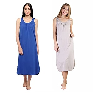 blazon women39s cotton hosiery solid maxi nighty slip pack of 2 available sizes s m l xl 2xl 3xl 4xl 5xl