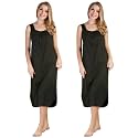 BLAZON Women's Cotton Hosiery Solid Maxi Nighty Slip (Pack of 2) Available Sizes: S, M, L, XL, 2XL, 3XL, 4XL, 5XL