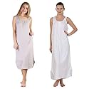 BLAZON Women's Cotton Hosiery Solid Maxi Nighty Slip (Pack of 2) Available Sizes: S, M, L, XL, 2XL, 3XL, 4XL, 5XL