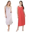 BLAZON Women's Cotton Hosiery Solid Maxi Nighty Slip (Pack of 2) Available Sizes: S, M, L, XL, 2XL, 3XL, 4XL, 5XL
