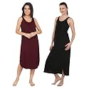 BLAZON Women's Cotton Hosiery Solid Maxi Nighty Slip (Pack of 2) Available Sizes: S, M, L, XL, 2XL, 3XL, 4XL, 5XL