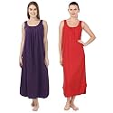 BLAZON Women's Cotton Hosiery Solid Maxi Nighty Slip (Pack of 2) Available Sizes: S, M, L, XL, 2XL, 3XL, 4XL, 5XL