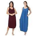 BLAZON Women's Cotton Hosiery Solid Maxi Nighty Slip (Pack of 2) Available Sizes: S, M, L, XL, 2XL, 3XL, 4XL, 5XL