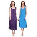 BLAZON Women's Cotton Hosiery Solid Maxi Nighty Slip (Pack of 2) Available Sizes: S, M, L, XL, 2XL, 3XL, 4XL, 5XL