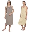 BLAZON Women's Cotton Hosiery Solid Maxi Nighty Slip (Pack of 2) Available Sizes: S, M, L, XL, 2XL, 3XL, 4XL, 5XL