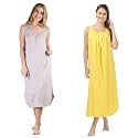 BLAZON Women's Cotton Hosiery Solid Maxi Nighty Slip (Pack of 2) Available Sizes: S, M, L, XL, 2XL, 3XL, 4XL, 5XL