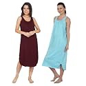 BLAZON Women's Cotton Hosiery Solid Maxi Nighty Slip (Pack of 2) Available Sizes: S, M, L, XL, 2XL, 3XL, 4XL, 5XL