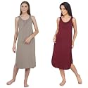 BLAZON Women's Cotton Hosiery Solid Maxi Nighty Slip (Pack of 2) Available Sizes: S, M, L, XL, 2XL, 3XL, 4XL, 5XL
