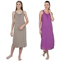 BLAZON Women's Cotton Hosiery Solid Maxi Nighty Slip (Pack of 2) Available Sizes: S, M, L, XL, 2XL, 3XL, 4XL, 5XL