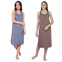 BLAZON Women's Cotton Hosiery Solid Maxi Nighty Slip (Pack of 2) Available Sizes: S, M, L, XL, 2XL, 3XL, 4XL, 5XL