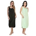 BLAZON Women's Cotton Hosiery Solid Maxi Nighty Slip (Pack of 2) Available Sizes: S, M, L, XL, 2XL, 3XL, 4XL, 5XL