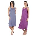 BLAZON Women's Cotton Hosiery Solid Maxi Nighty Slip (Pack of 2) Available Sizes: S, M, L, XL, 2XL, 3XL, 4XL, 5XL