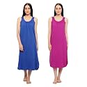 BLAZON Women's Cotton Hosiery Solid Maxi Nighty Slip (Pack of 2) Available Sizes: S, M, L, XL, 2XL, 3XL, 4XL, 5XL