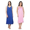 BLAZON Women's Cotton Hosiery Solid Maxi Nighty Slip (Pack of 2) Available Sizes: S, M, L, XL, 2XL, 3XL, 4XL, 5XL