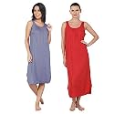 BLAZON Women's Cotton Hosiery Solid Maxi Nighty Slip (Pack of 2) Available Sizes: S, M, L, XL, 2XL, 3XL, 4XL, 5XL