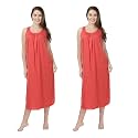 BLAZON Women's Cotton Hosiery Solid Maxi Nighty Slip (Pack of 2) Available Sizes: S, M, L, XL, 2XL, 3XL, 4XL, 5XL