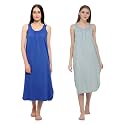 BLAZON Women's Cotton Hosiery Solid Maxi Nighty Slip (Pack of 2) Available Sizes: S, M, L, XL, 2XL, 3XL, 4XL, 5XL