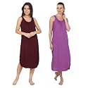 BLAZON Women's Cotton Hosiery Solid Maxi Nighty Slip (Pack of 2) Available Sizes: S, M, L, XL, 2XL, 3XL, 4XL, 5XL