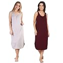 BLAZON Women's Cotton Hosiery Solid Maxi Nighty Slip (Pack of 2) Available Sizes: S, M, L, XL, 2XL, 3XL, 4XL, 5XL