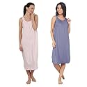 BLAZON Women's Cotton Hosiery Solid Maxi Nighty Slip (Pack of 2) Available Sizes: S, M, L, XL, 2XL, 3XL, 4XL, 5XL