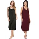 BLAZON Women's Cotton Hosiery Solid Maxi Nighty Slip (Pack of 2) Available Sizes: S, M, L, XL, 2XL, 3XL, 4XL, 5XL