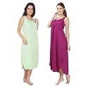 BLAZON Women's Cotton Hosiery Solid Maxi Nighty Slip (Pack of 2) Available Sizes: S, M, L, XL, 2XL, 3XL, 4XL, 5XL