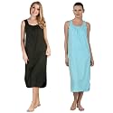 BLAZON Women's Cotton Hosiery Solid Maxi Nighty Slip (Pack of 2) Available Sizes: S, M, L, XL, 2XL, 3XL, 4XL, 5XL