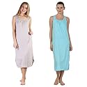 BLAZON Women's Cotton Hosiery Solid Maxi Nighty Slip (Pack of 2) Available Sizes: S, M, L, XL, 2XL, 3XL, 4XL, 5XL