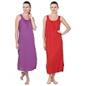 BLAZON Women's Cotton Hosiery Solid Maxi Nighty Slip (Pack of 2) Available Sizes: S, M, L, XL, 2XL, 3XL, 4XL, 5XL
