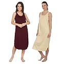 BLAZON Women's Cotton Hosiery Solid Maxi Nighty Slip (Pack of 2) Available Sizes: S, M, L, XL, 2XL, 3XL, 4XL, 5XL