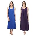 BLAZON Women's Cotton Hosiery Solid Maxi Nighty Slip (Pack of 2) Available Sizes: S, M, L, XL, 2XL, 3XL, 4XL, 5XL