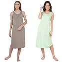 BLAZON Women's Cotton Hosiery Solid Maxi Nighty Slip (Pack of 2) Available Sizes: S, M, L, XL, 2XL, 3XL, 4XL, 5XL