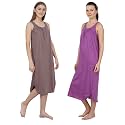 BLAZON Women's Cotton Hosiery Solid Maxi Nighty Slip (Pack of 2) Available Sizes: S, M, L, XL, 2XL, 3XL, 4XL, 5XL