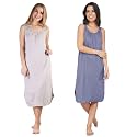 BLAZON Women's Cotton Hosiery Solid Maxi Nighty Slip (Pack of 2) Available Sizes: S, M, L, XL, 2XL, 3XL, 4XL, 5XL