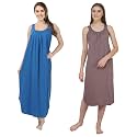 BLAZON Women's Cotton Hosiery Solid Maxi Nighty Slip (Pack of 2) Available Sizes: S, M, L, XL, 2XL, 3XL, 4XL, 5XL