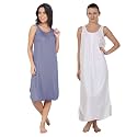 BLAZON Women's Cotton Hosiery Solid Maxi Nighty Slip (Pack of 2) Available Sizes: S, M, L, XL, 2XL, 3XL, 4XL, 5XL