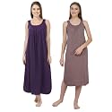 BLAZON Women's Cotton Hosiery Solid Maxi Nighty Slip (Pack of 2) Available Sizes: S, M, L, XL, 2XL, 3XL, 4XL, 5XL