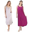 BLAZON Women's Cotton Hosiery Solid Maxi Nighty Slip (Pack of 2) Available Sizes: S, M, L, XL, 2XL, 3XL, 4XL, 5XL